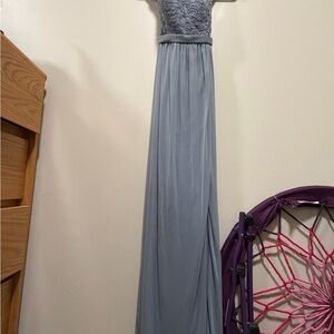 Azazie Light Blue Lace Maxi Dress